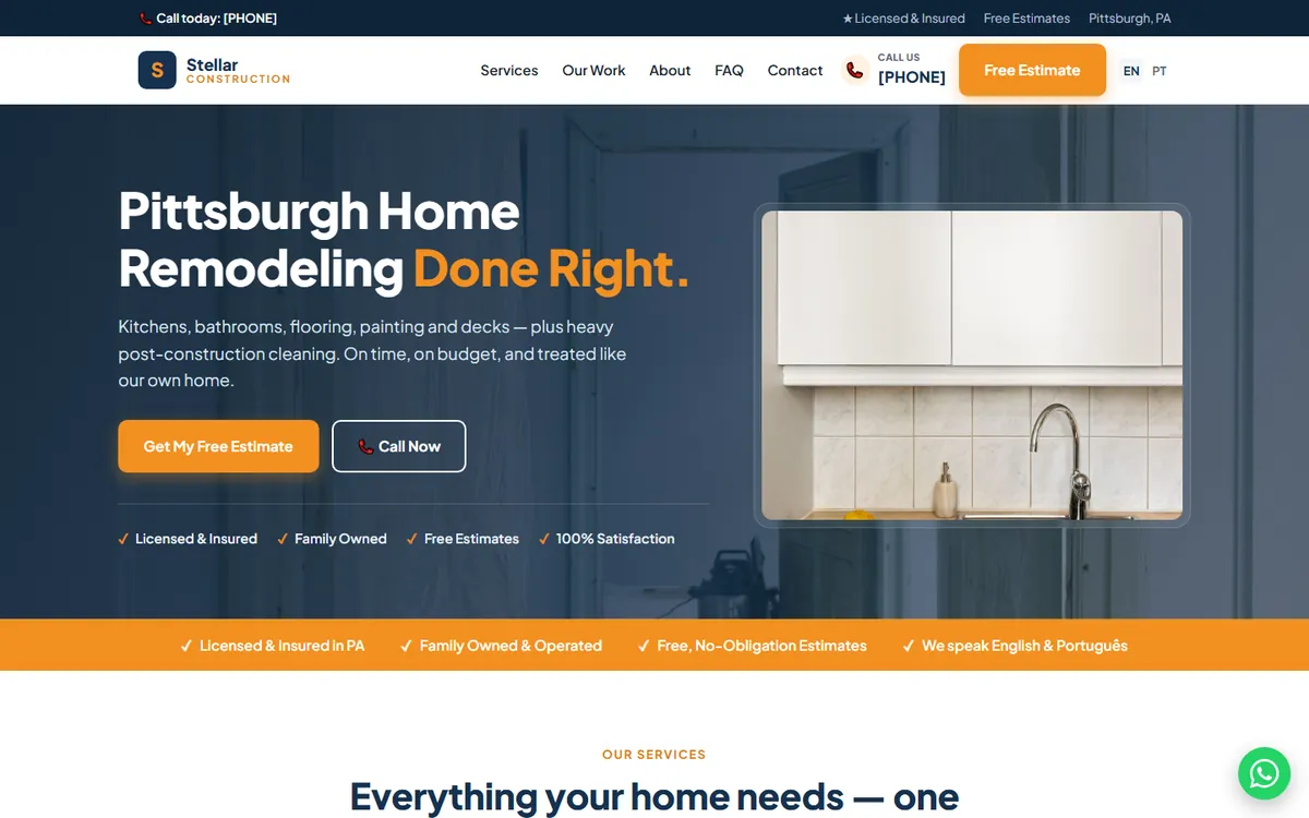 Stellar Construction website