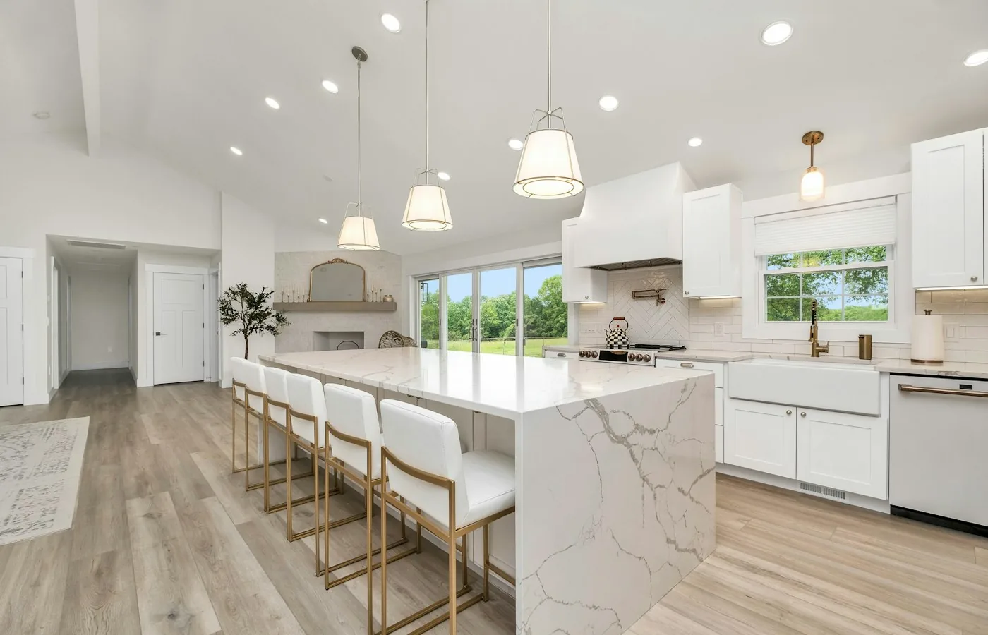 Contractor and homeowner reviewing a kitchen remodel